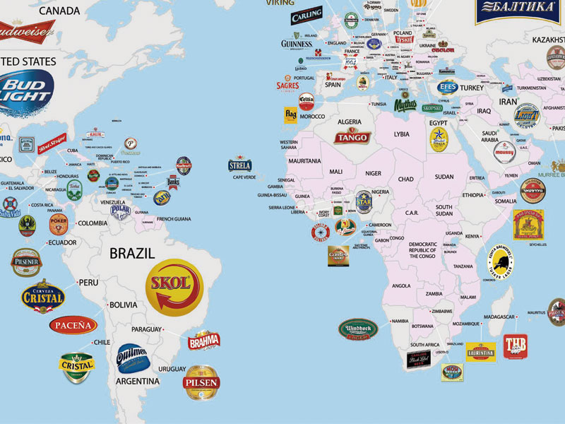 Mapa aponta as cervejas mais populares pelo mundo
