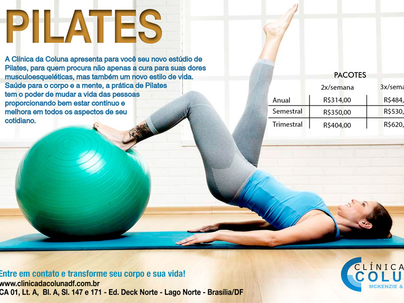Campanha da Clínica da Coluna para o serviço Pilates