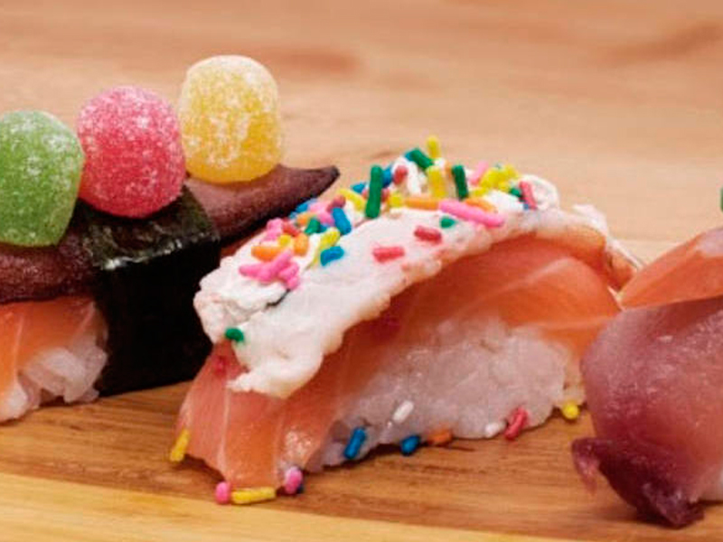 Sushis com doces chamam atenção para os males do cigarro