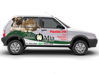 Envelopamento de veículo da Clínica Veterinária Cão Q Mia