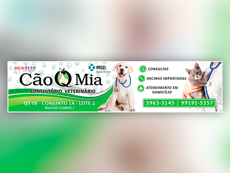 Fachada do Novo Consultório Veterinário – Cão Q Mia