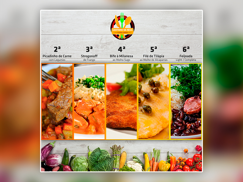 Cardápio Semanal – Cantinho da Nega