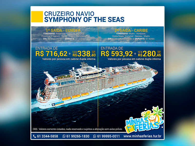 Promoção para Cruzeiro no Navio Symphony – Minhas Férias