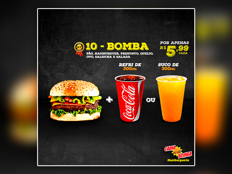 Promoção Sanduíche + Refri ou Suco – Gama Bomba