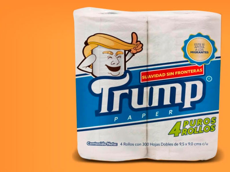 Mexicano cria papel higiênico “Trump” e quer reverter vendas para ajudar imigrantes